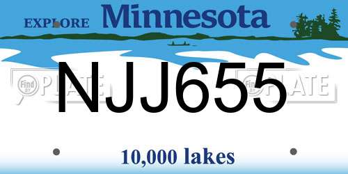 NJJ655 Minnesota License Plate