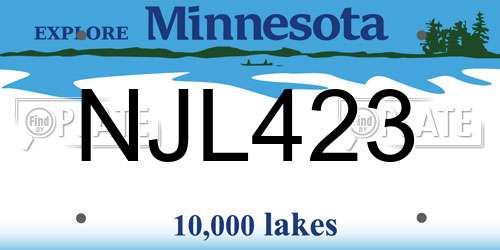 NJL423 Minnesota License Plate