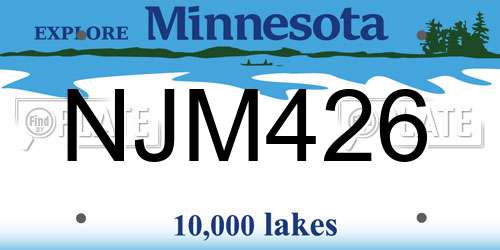 NJM426 Minnesota License Plate