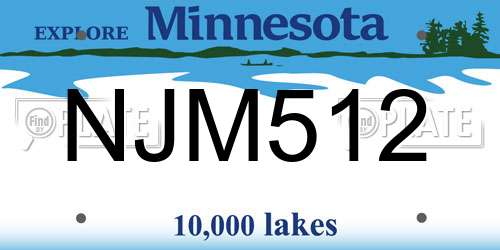 NJM512 Minnesota License Plate