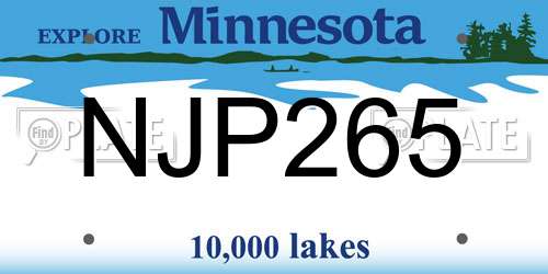 NJP265 Minnesota License Plate
