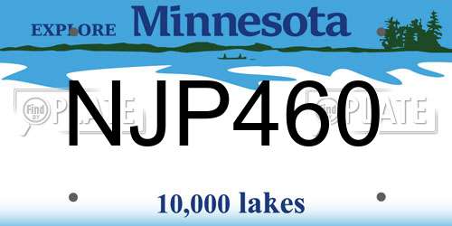 NJP460 Minnesota License Plate