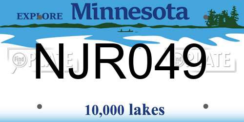 NJR049 Minnesota License Plate
