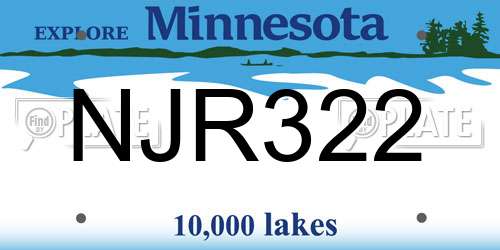 NJR322 Minnesota License Plate