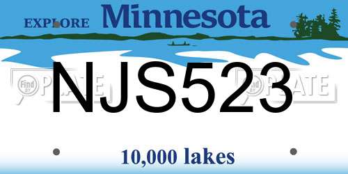 NJS523 Minnesota License Plate