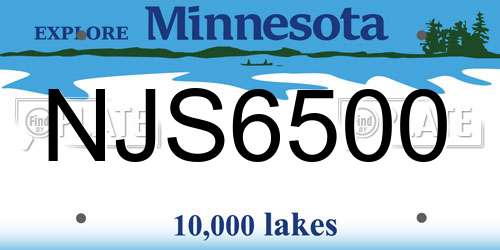 NJS6500 Minnesota License Plate