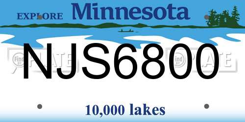 NJS6800 Minnesota License Plate