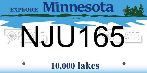 NJU165 Minnesota License Plate