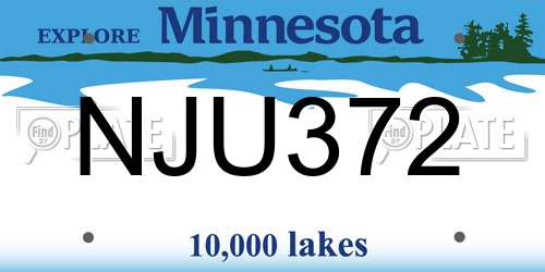 NJU372 Minnesota License Plate