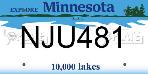 NJU481 Minnesota License Plate