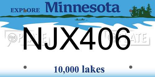 NJX406 Minnesota License Plate