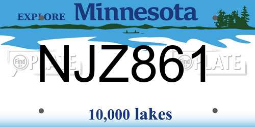 NJZ861 Minnesota License Plate