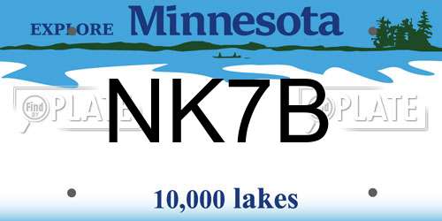 NK7B Minnesota License Plate