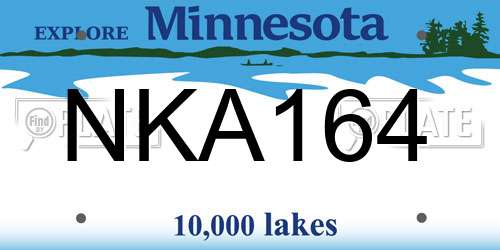 NKA164 Minnesota License Plate