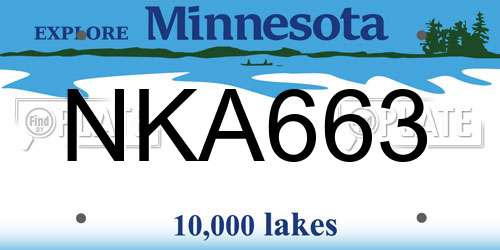 NKA663 Minnesota License Plate