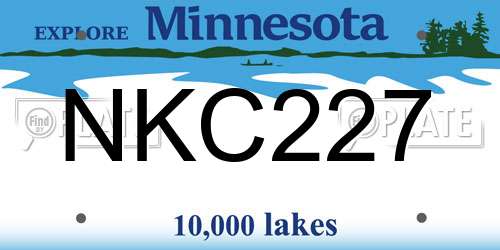 NKC227 Minnesota License Plate
