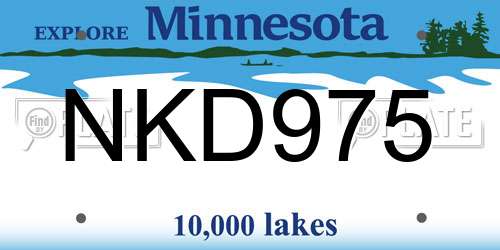 NKD975 Minnesota License Plate