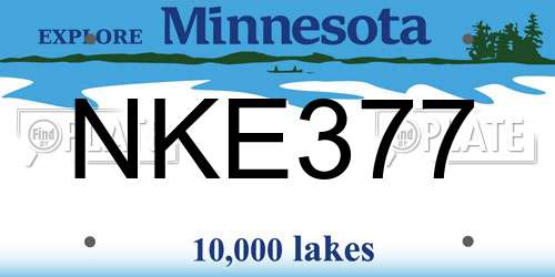 NKE377 Minnesota License Plate