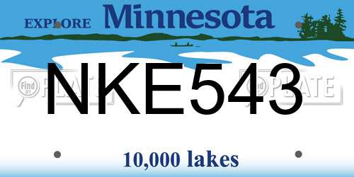 NKE543 Minnesota License Plate