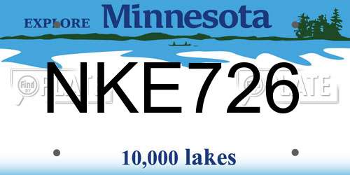NKE726 Minnesota License Plate