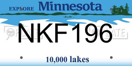 NKF196 Minnesota License Plate
