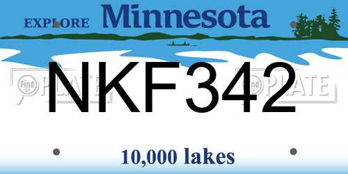 NKF342 Minnesota License Plate