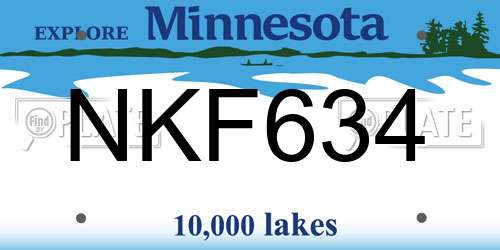 NKF634 Minnesota License Plate