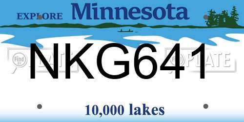 NKG641 Minnesota License Plate