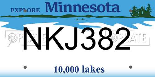 NKJ382 Minnesota License Plate