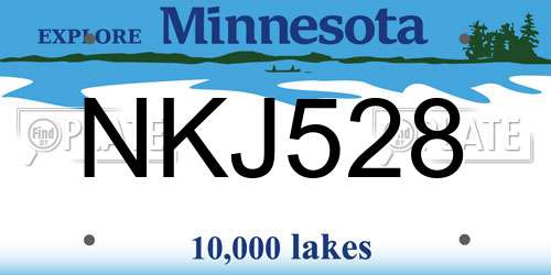 NKJ528 Minnesota License Plate