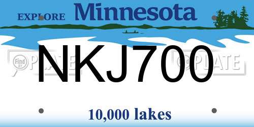 NKJ700 Minnesota License Plate