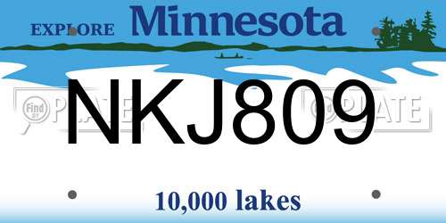 NKJ809 Minnesota License Plate