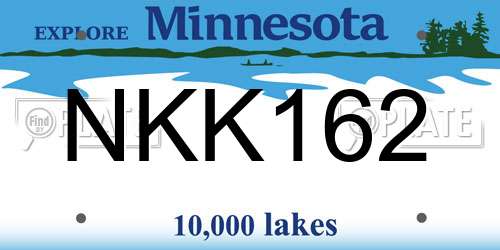 NKK162 Minnesota License Plate