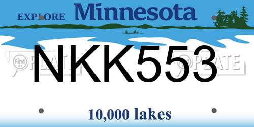 NKK553 Minnesota License Plate