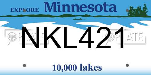 NKL421 Minnesota License Plate
