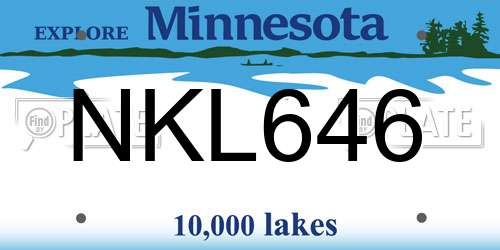 NKL646 Minnesota License Plate