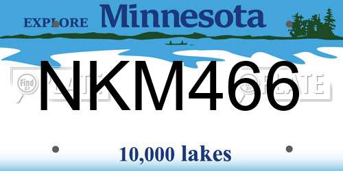 NKM466 Minnesota License Plate