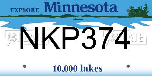 NKP374 Minnesota License Plate