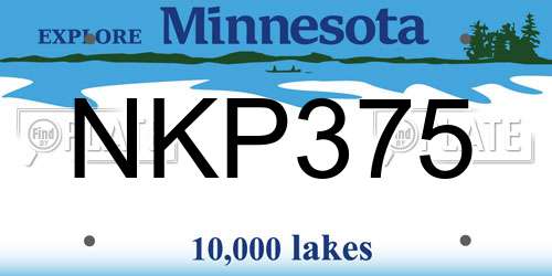 NKP375 Minnesota License Plate