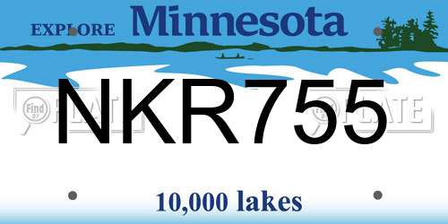 NKR755 Minnesota License Plate