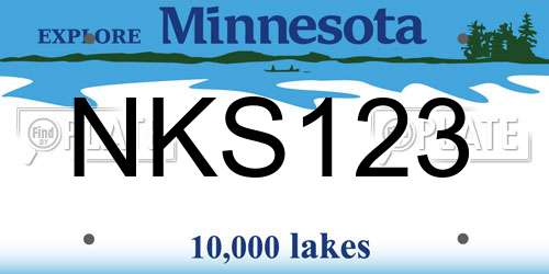 NKS123 Minnesota License Plate
