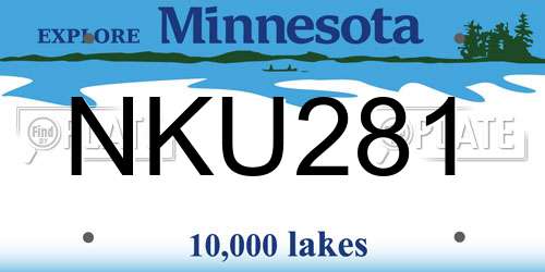 NKU281 Minnesota License Plate