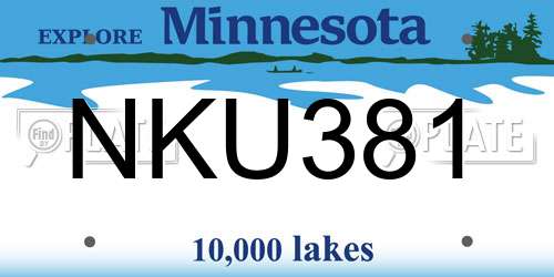 NKU381 Minnesota License Plate