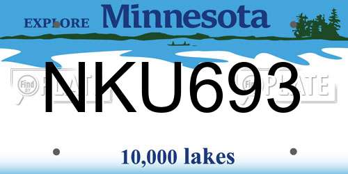 NKU693 Minnesota License Plate