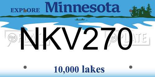 NKV270 Minnesota License Plate