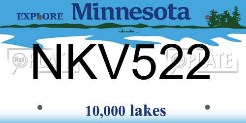 NKV522 Minnesota License Plate