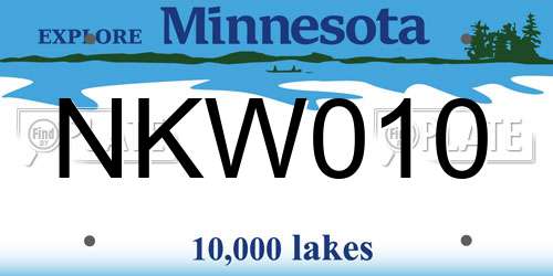 NKW010 Minnesota License Plate