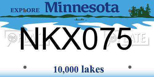 NKX075 Minnesota License Plate