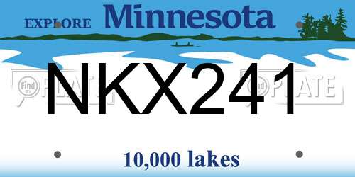 NKX241 Minnesota License Plate