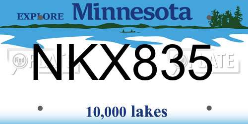 NKX835 Minnesota License Plate